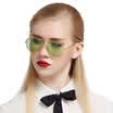 Jimmy Orange new sunglasses colorful men&women tide couple models toad sunglasses shade round face big frame driving glasses J7232SBUTL light blue small section