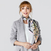 Mario Gucci MARJA KURKI square magic moment mulberry handmade curling European&American wind scarves female gray 1V12X090