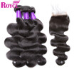 Brazilian Virgin Hair Body Wave 4Bundles With Closure Brazilian Human Hair Body Wave With Closure Lace Frontal Closure