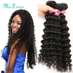 Ms Luna Hair Brazilian Deep Wave Virgin Hair 3 Bundles deals 7A Unprocessed Brazilian Virgin Hair Deep Wave Cheap Virgin Hair