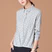 CITYPLUS leisure art dots POLO collar loose long sleeve shirt CWCC172475 bean green M
