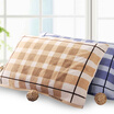Gold towel home textiles cotton lattice pillow two pieces of blue brown 165g article 80 52cm