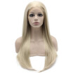 Iwona Synthetic Hair Lace Front Long Stright Ash Blonde Wig