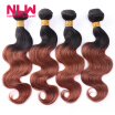 Onda Brasileña Del Cuerpo Niza Llena 8A Ombre Virgen Del Pelo 3 Bundles Extensión DIY Coser En El Dulce Peinado Encantador Frizz-f