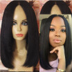 Brazilian Human Hair Bob Wigs Yaki Straight Lace Front Wig With Baby Hair Lace Front Human Hair Wig