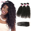 Brazilian Virgin Hair With Closure Kinky Curly With Closure Human Hair 3 Bundles With Closure Brazilian Hair Bundles With Closure