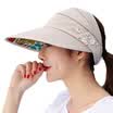 Sheye ZYM0017mi sun hat woman sunscreen hat folding sun hat outdoor cycling beach hat big along the cooler beige