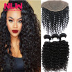 NLW 10A Brazilian virgin human hair 3 bundles with frontal Deep wave hair weaves with frontal