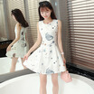 VIVAHEART Korean Slim Sleeveless Skirt Pattern Print Chiffon One Piece Female VWQZ173331 White S