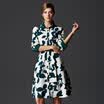 Marc Rebecca print dress shirt collar dress A word skirt 55220E suit S code