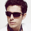 Jingdong supermarket three of the TANS polarized sunglasses male aluminum magnesium driving mirror sunglasses male glasses 8177 gun gray film
