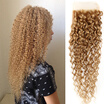 Malaysian Kinky Curly Closure Free Part Honey Blonde Closure Cheap Lace Closure Human Hair