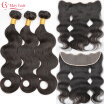 8a Malaysian Virgin Hair With Frontal Closure 3 Bundles Malaysian Body Wave With Frontal Closure Human Hair Body Wave With Frontal