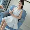 Longyue Women&39s Sleeveless Floral Floral Dress T-shirt Slim Tank Dress LWQZ173201 Light Blue L