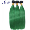 100 Ombre Brazilian Hair Extensions 1BGreen Ombre Hair Weave Cheap Straight Human Hair 3 Bundles Hair Wefts