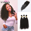 Unprocessed Virgin Peruvian 1Pcs FreeMiddleThree Part Lace Closure With 3Pcs Curly Hair Bundles Peruvian Virgin Hair Curly Wave