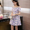 VIVAHEART Casual Fashion Floral Straps Straps Straps Short Sleeves Slim Dresses VWQZ173333 Light Blue M