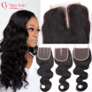 8A Brazilian Virgin Hair Body Wave Lace Closure Natural Color 100 Human Hair Closure Free Middle 3 Part Closure Bleached Knots