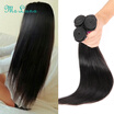 Ms Luna Hair Unprocessed Brazilian Virgin Hair Straight 4PCS 8A Grade Brazilian Virgin Hair Human Hair Weave Bundles
