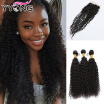 YYONG 8A Peruvian Curly Wave With Closure Peruvian Curly Curl Virgin Hair With Closure Peruvian Curly Wave With Closure 3 Bundles