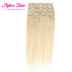 Aphro Hair Factory Price Brazilian virgin hair 7Pcs Clip In Hair Extension straight 613 7Pcs70g