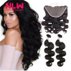 NLW 10A Brazilian virgin human hair 4 bundles with frontal Body wave hair weaves with frontal