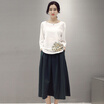 Silk cypress 2017 spring wild loose collar long sleeve short jacket large size loose temperament skirt S71R0564A1213M on the white under the green M