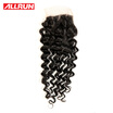 Deep Wave Brazilian Hair Closure Single One Deep Curly Lace Closure Brazilian Virgin Hair Closure Allrun Human Hair Closure
