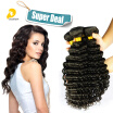 7A Unprocessed Brazilian Deep Wave Four Bundles Hair Weft Extension Brazilian Virgin Hair Deep Wave Human Hair Weave