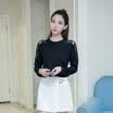 VIVAHEART T-Shirt T-Shirt Long Sleeve Loose Sweet Hollow Petal Bottom Shirt Female VWTC172334 White L
