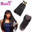 Cheap Virgin Hair Peruvian Straight 3Boudles with Closure Peruvian Human Hair 3PCS with Lace Closure Human Hair Straight