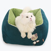 Huayu pet hoopet cat nest detachable winter thickened kennel pet nest kitten house dark green mat S