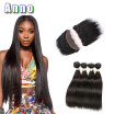 Brazilian Virgin Straight Hair With Closure 413 Ear to Ear Lace Frontal With Bundles Peruvian Straight Hair With Frontal Closure