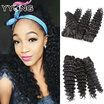 8A Unprocessed Peruvian Deep Wave Human Hair 4 Pieces Lot YYONG Hair Company Deep Wave Natural Black Peruvian Hair Free Shipping