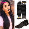 1B Brazilian Straight Virgin Hair with Closure 4 Bundles With Closure Straight Weave With Closure Brazilian Bundles With Closure