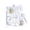 AMPCOM AMCOM AMCAT32030 voice crystal head pure copper gold-plated RJ11 telecommunications quality three-jaw 6P2C two-core telephone line connector 30 bag
