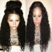 New fashion kinky curly lace front wig brazilian hair glueless lace front human hair curly wig for black women