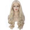 Anogol Blonde Long Body Wave Glueless Peruca Laco Sintetico Heat Resistant Fiber Natural Hair Wigs Synthetic Lace Front Wig