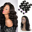 360 Lace Frontal With Bundle Virgin Peruvian Hair Body Wave With Closure Pre Plucked Human Hair 360 Frontal Closure With Bundles