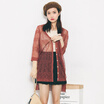 VIVAHEART Korean casual loose loose hollow linen knit cardigan VWYC172440 red uniform