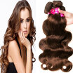 Aphro Hair Brazilian Virgin Hair 8A Human Hair 4 Bundles Body Wave Hair 4 Light Brown Color 8-28 inches