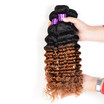 GEM 7A Peruvian Virgin Hair 3 Bundles Peruvian Deep Wave Ombre Curly Weave Human Hair Bundles 1b30 Three Tone Ombre Hair 100g
