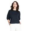 UR ladies charm wind solid color round neck t-shirt WG03S4EN2001 dark blue L