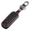 Huafu Ford Key Bag Folding Three Buttons Black Ford Maverick Mondeo Winning Leather Key Holder