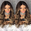2017 New 150 Density Ombre Body Wave Gluless Full Lace Wigs Wavy Lace Front Wig 100 Unprocessed Virgin Brazilian Human Hair Wigs