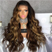 Two Tone Color Brown Body Wave Gluless Full Lace Wigs Lace Front Wig Brazilian Virgin Human Hair Full Lace wigs For Black Women