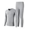 Playboy Qiuyi Qiuku Mens Thin Cotton Thermal Underwear Set Round Collar Foundation Bottom Lingerie Cotton Sweater Navy XXL