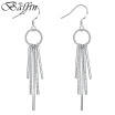 Baffin Fashion Silver Plated Tassel Drop Earrings With Cubic Zirconia CZ Diamond For Women Party Wedding Jewelry