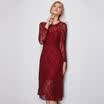 Recall Marc Rebecca Europe&the United States high-end lace hollow long-sleeved dress in the long section 55223E possession of blue S