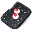 Baifeng Buifeng coin purse mini cartoon big eyes key card storage PU hand-held small wallet white printing